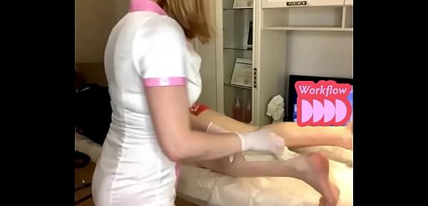  Legs waxing lesson for a young and beautiful pussy